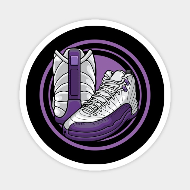 AJ 12 Retro Pro Purple Sneaker Magnet by milatees